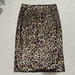 Sequins Leopard Midi Skirt Medium